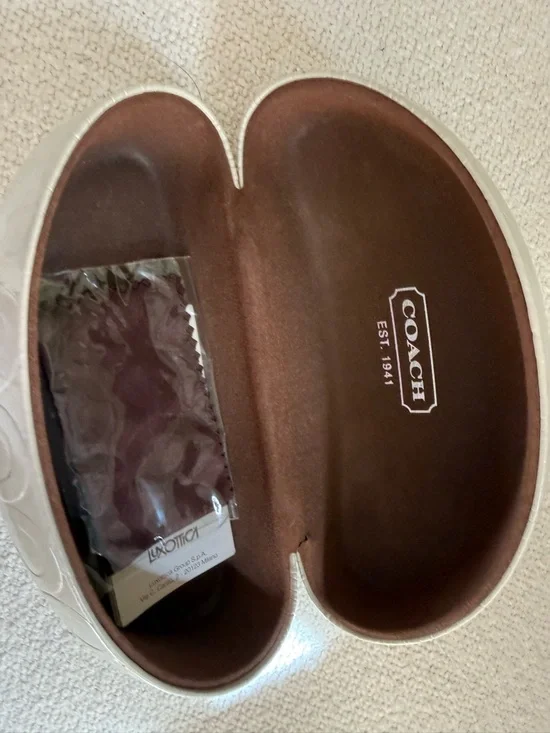 Coach White Frame Sunglasses with Brown Lenses and Case - Picture 4 of 4